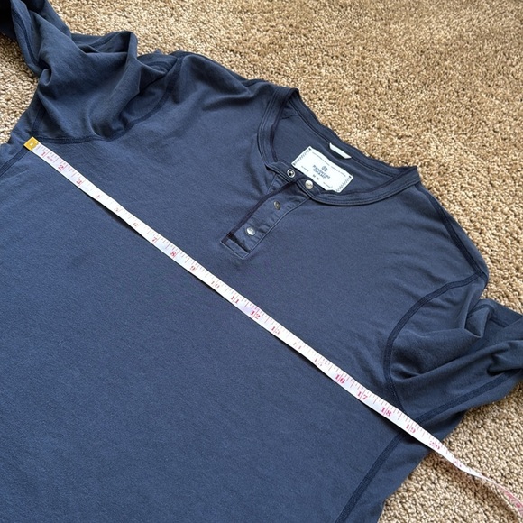 Reigning Champ Long Sleeve Henley T Shirt Navy Blue - Picture 8 of 12